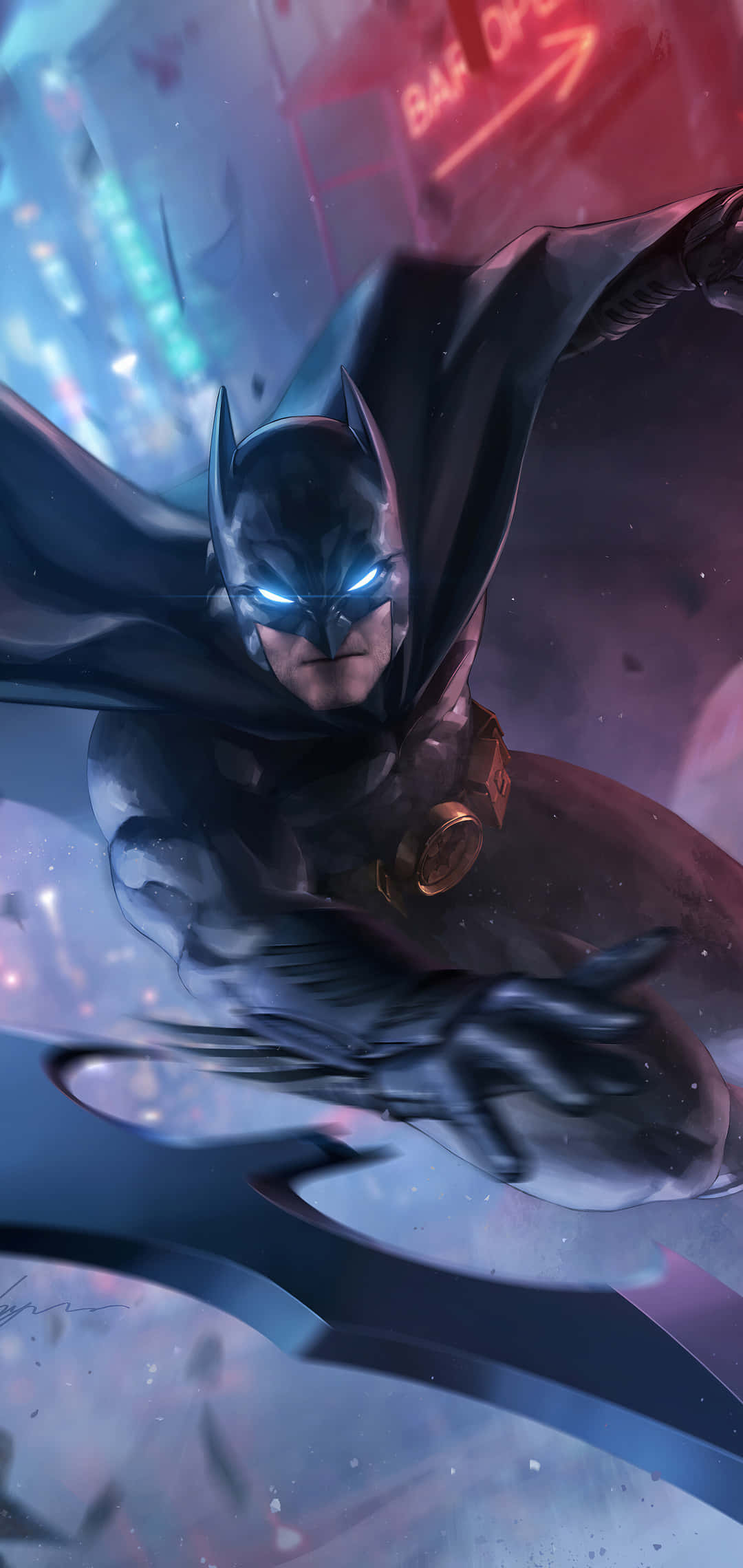 Geniet 'n koel realistiese voorkoms met hierdie wonderlike Batman-selfoonagtergrond! Muurpapier