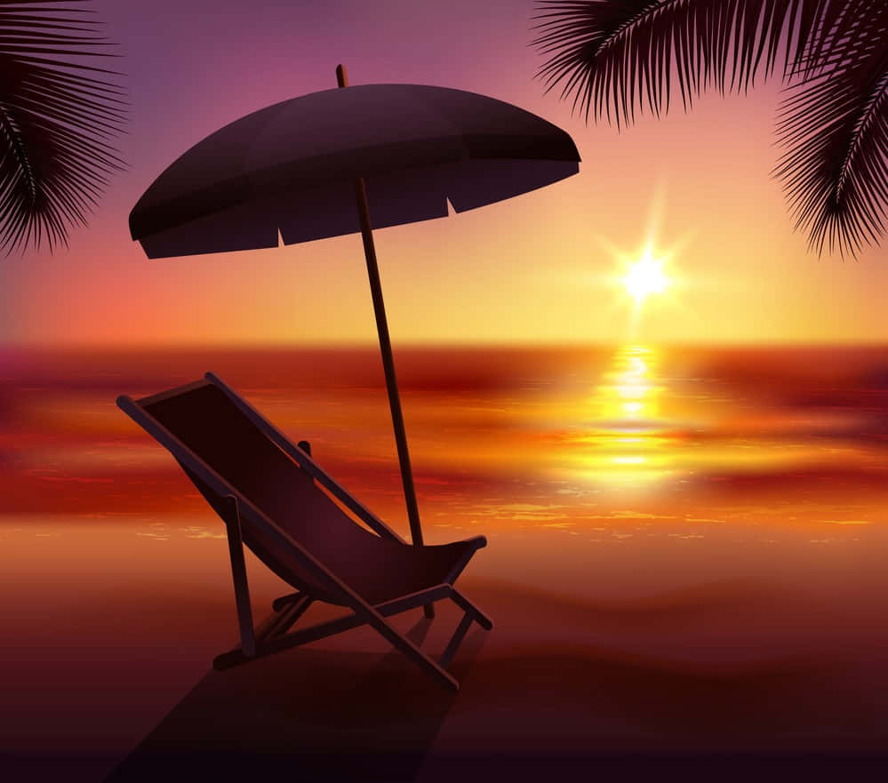 Geniet 'n magiese sonsondergang by die strand. Muurpapier