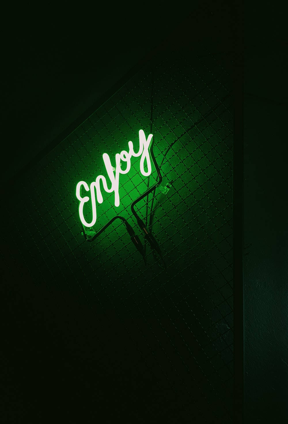 Geniet Neon Groen Estetika Muurpapier
