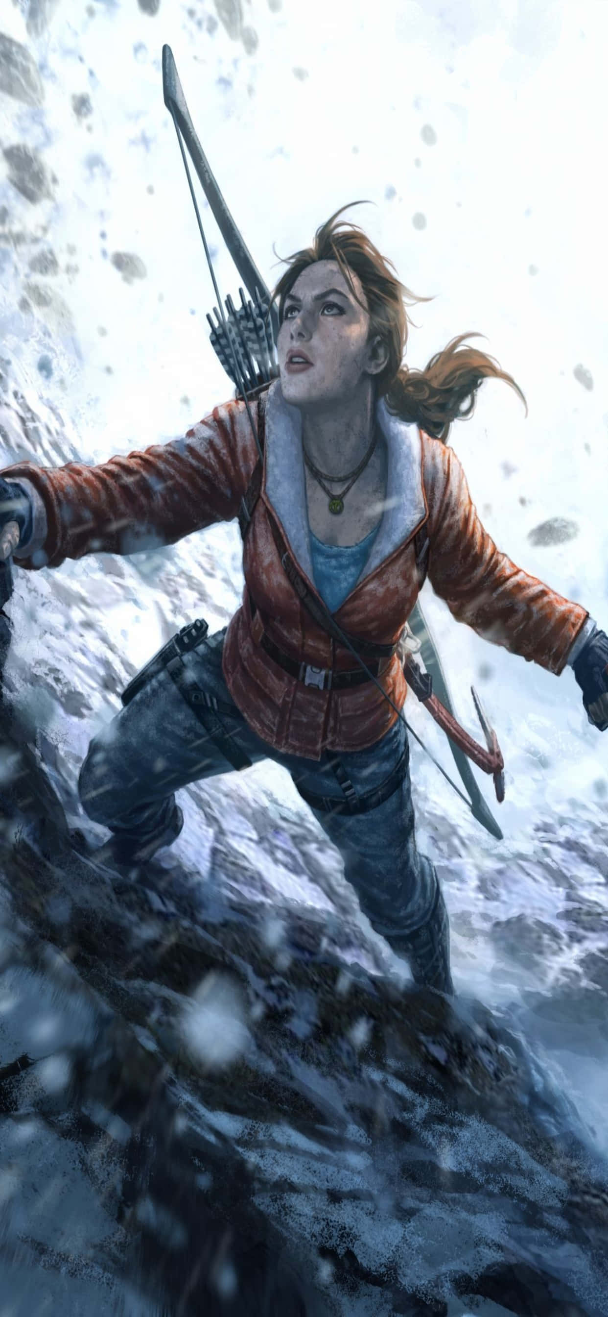 Geniet Rise Of The Tomb Raider op die Nuwe iPhone Xs Max Muurpapier