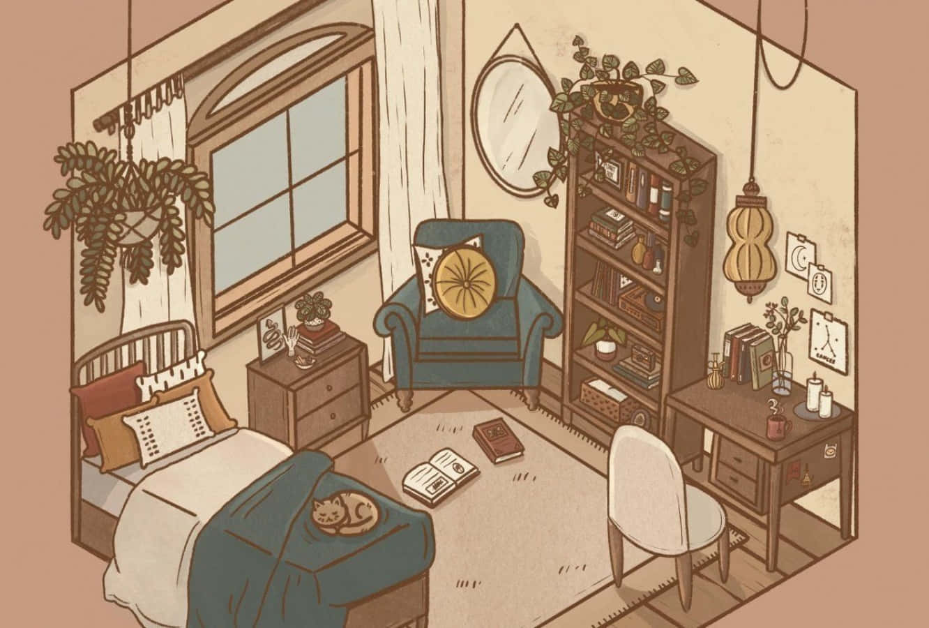 Geniet van die Anime-kamer-ambiance Muurpapier
