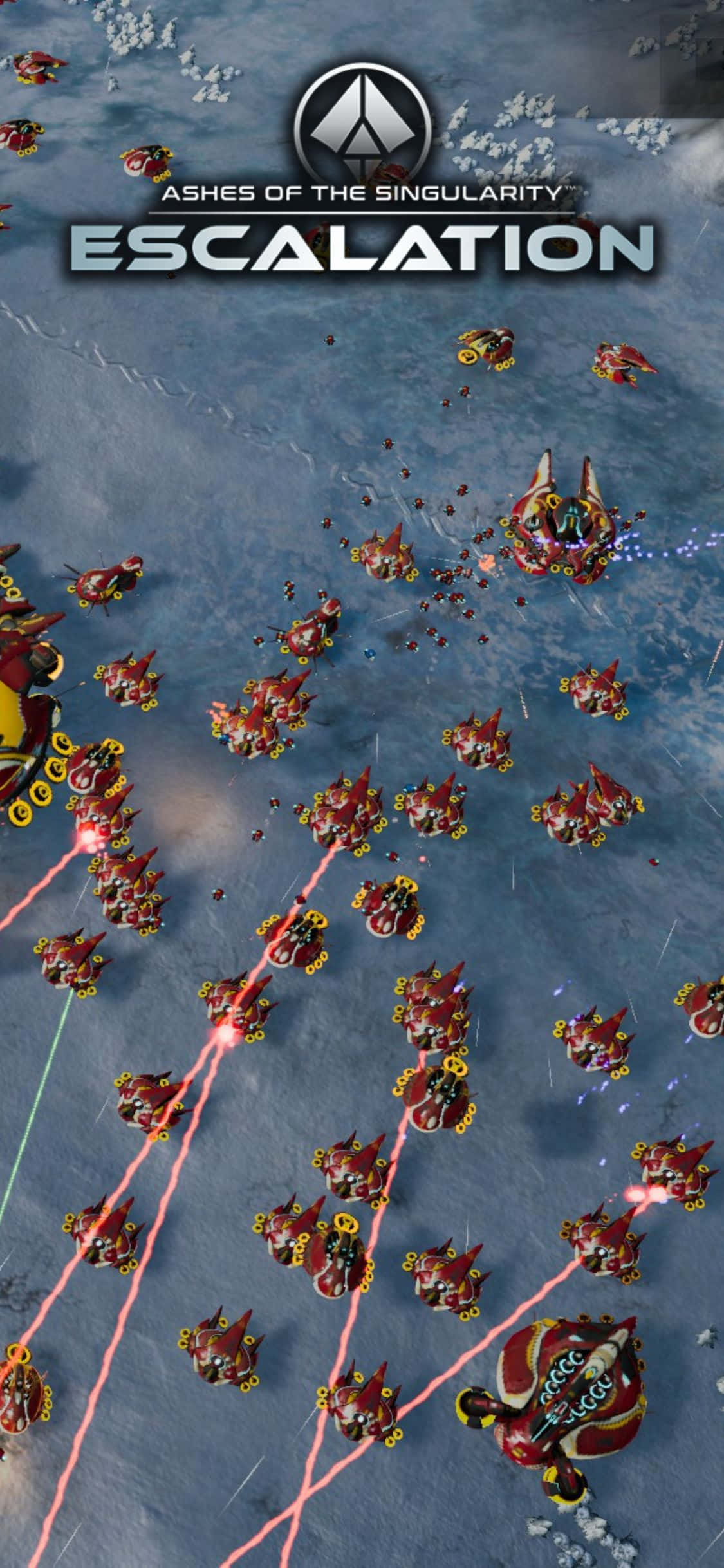 Geniet van die hoë gehalte grafika van Ashes Of The Singularity Escalation op iPhone X Muurpapier