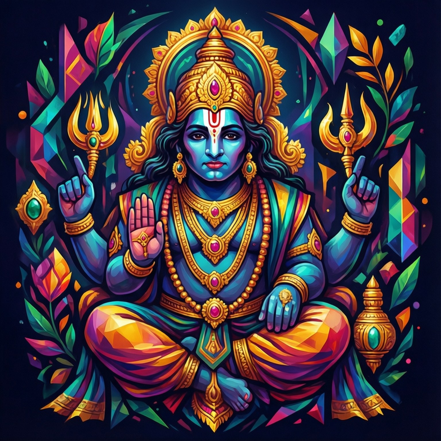 Geometriese Venkateswara Kuns Muurpapier