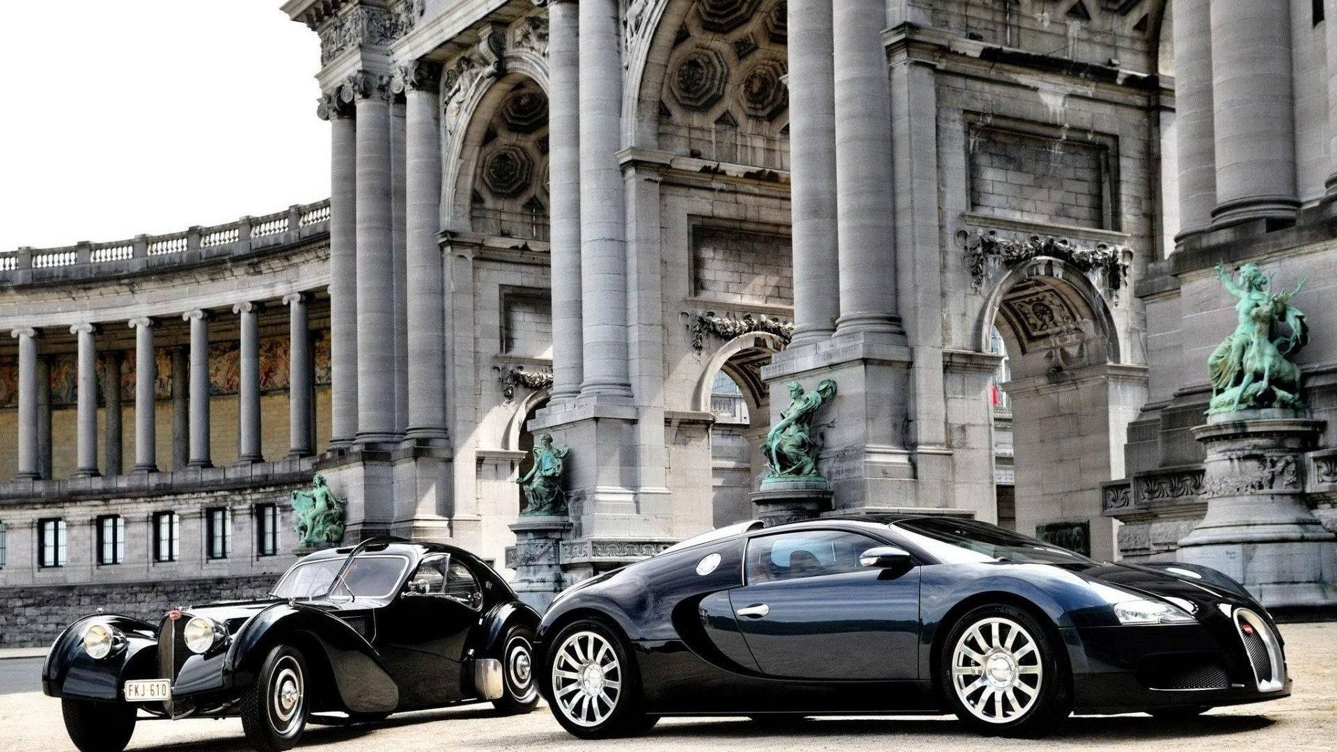 Geparkeerde Bugatti Veyron In Booggang Muurpapier