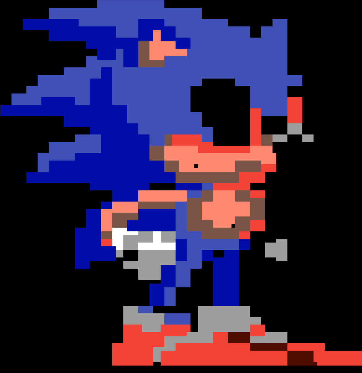 Gepikseleerde Sonic Karakter Muurpapier