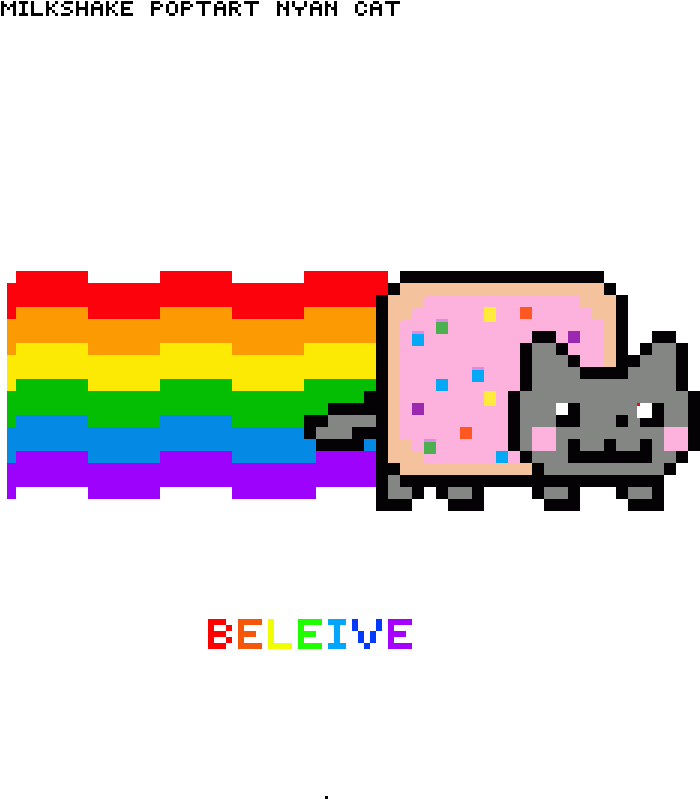 Gepixelde Reënboog Nyan Cat Muurpapier