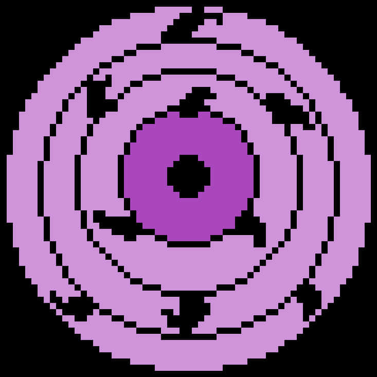 Gepixelde Rinnegan-oogsimbool Muurpapier