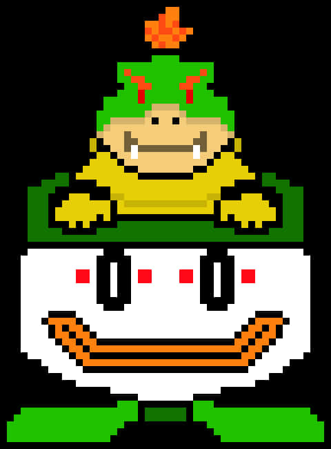 Gepixeleerde Bowser-kuns Muurpapier