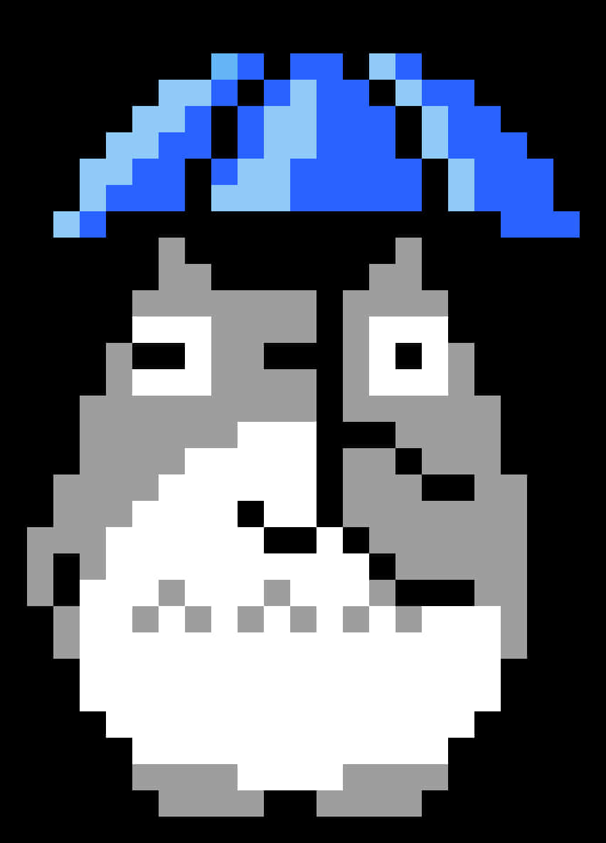 Gepixeleerde Totoro Portret — Cool anime GIF Muurpapier