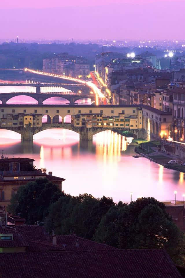 Gereed La Notte Ponte Vecchio Muurpapier