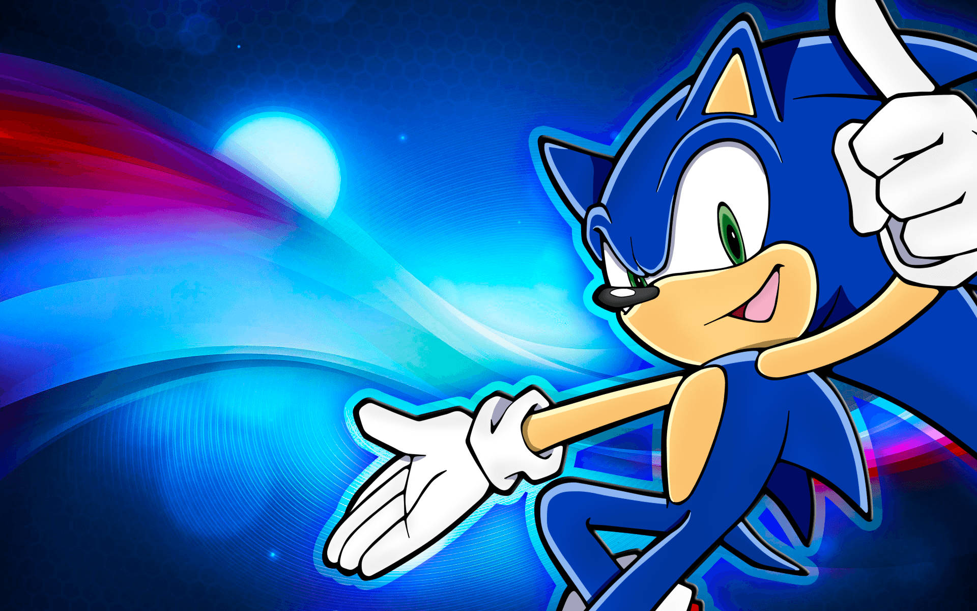 Sonic die blou krimpvarkie geanimeerde agtergrond.