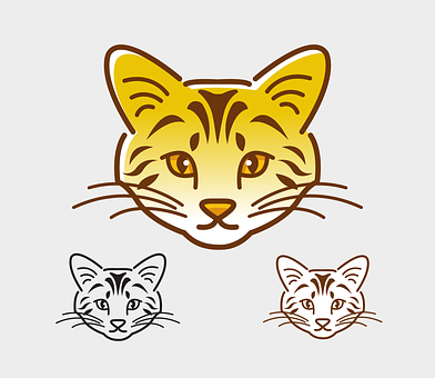 Gestileerde Katergesig Illustrasies