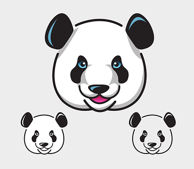 Gestileerde Panda Gesigte Illustrasie