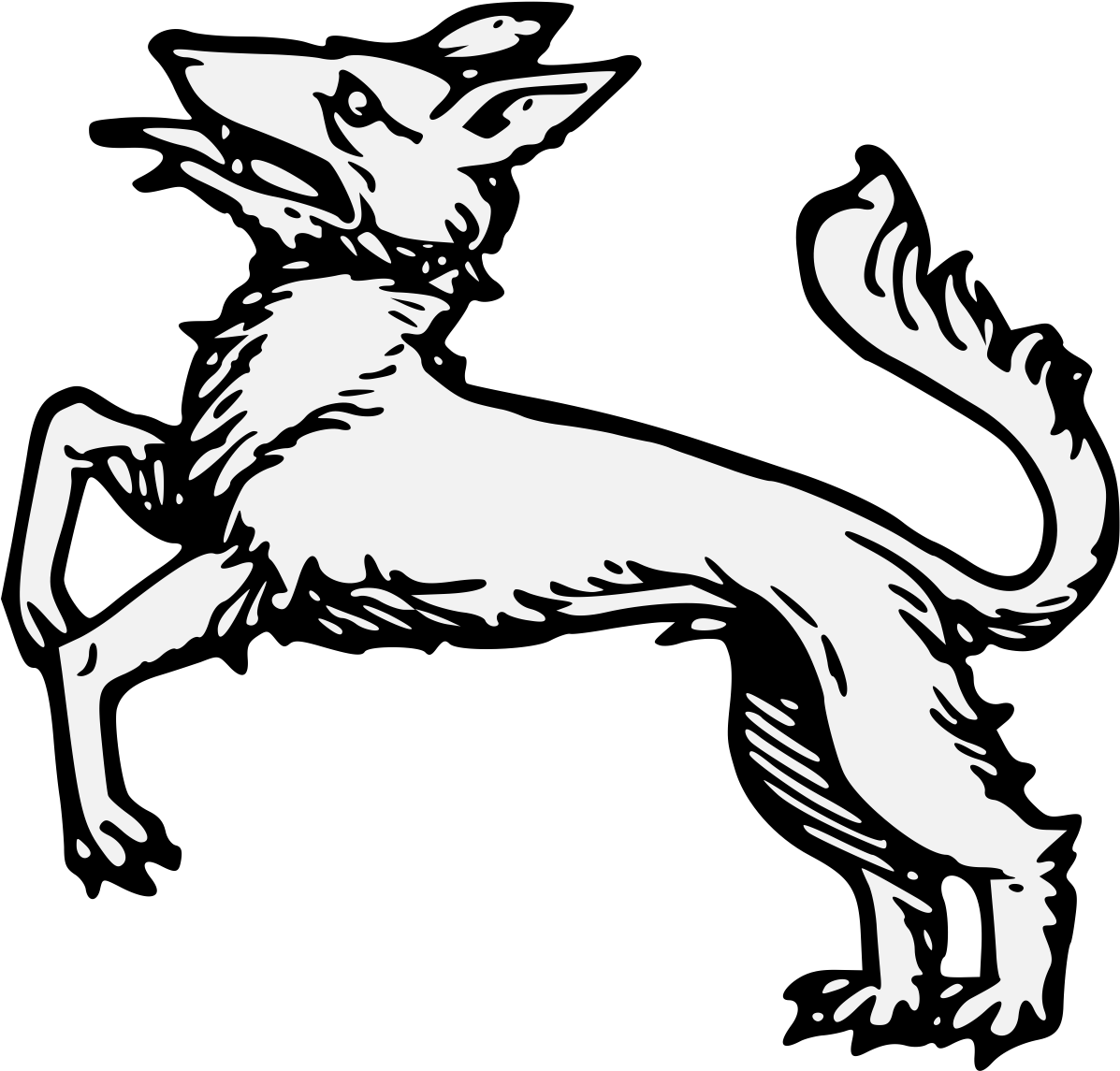 Gestileerde Tweekopige Wolf Illustrasie Muurpapier