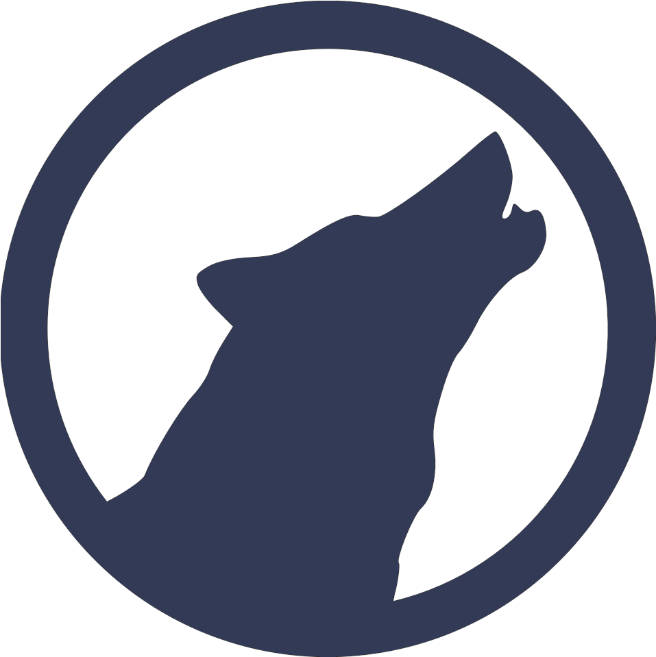 Gestileerde Wolf Silhouet Logo Muurpapier