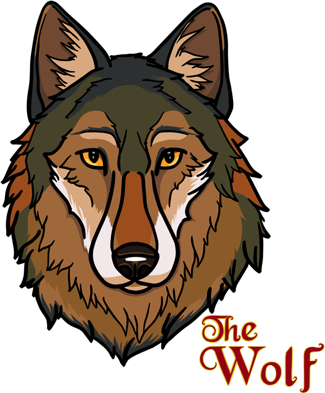 Gestileerde Wolfkop Logo Muurpapier