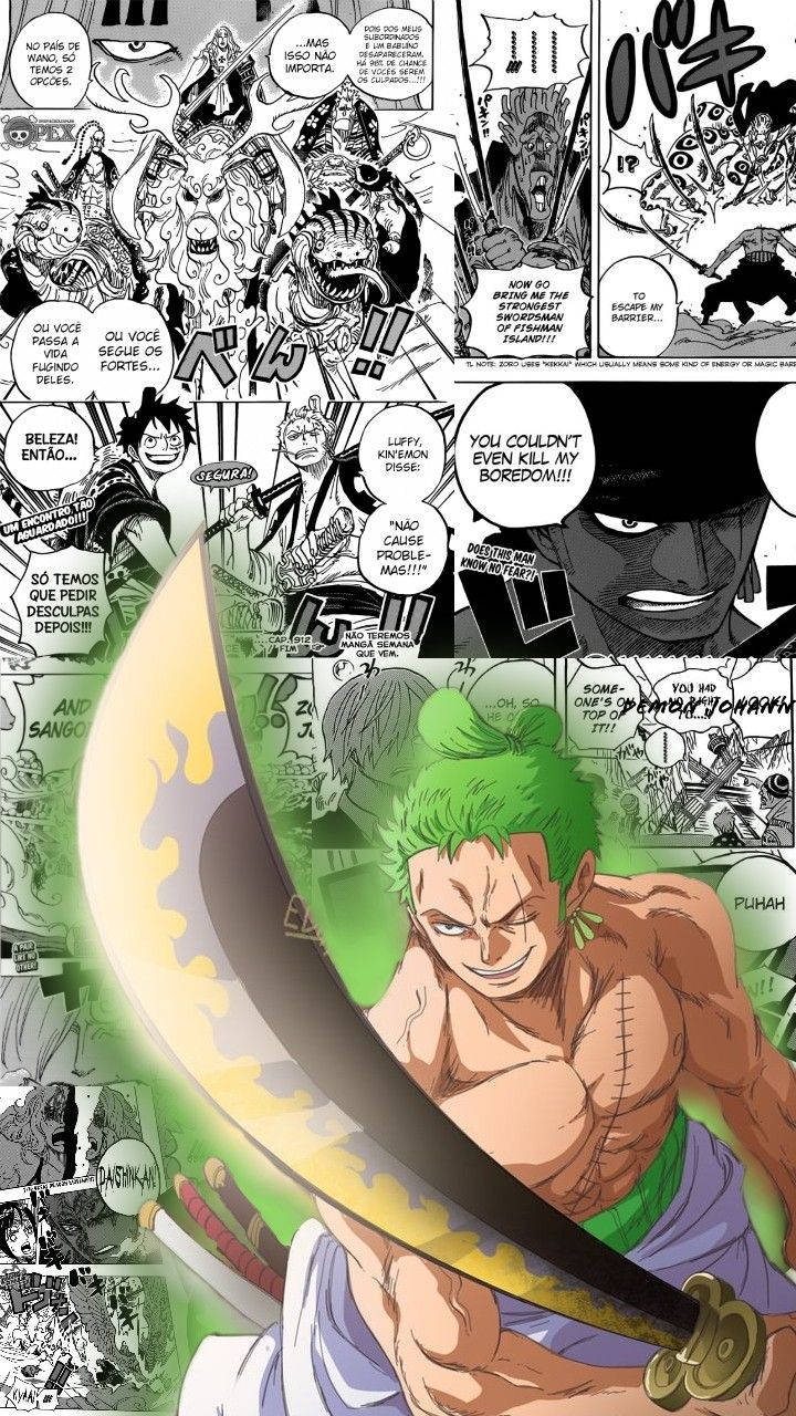 Gewapende Zoro One Piece Estetika Muurpapier