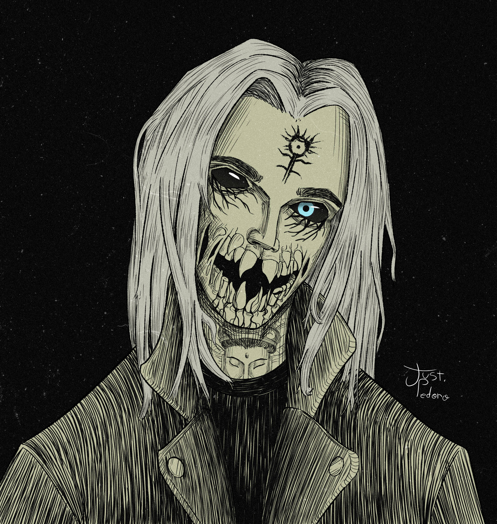 Ghostemane Monsteragtige Tande Muurpapier