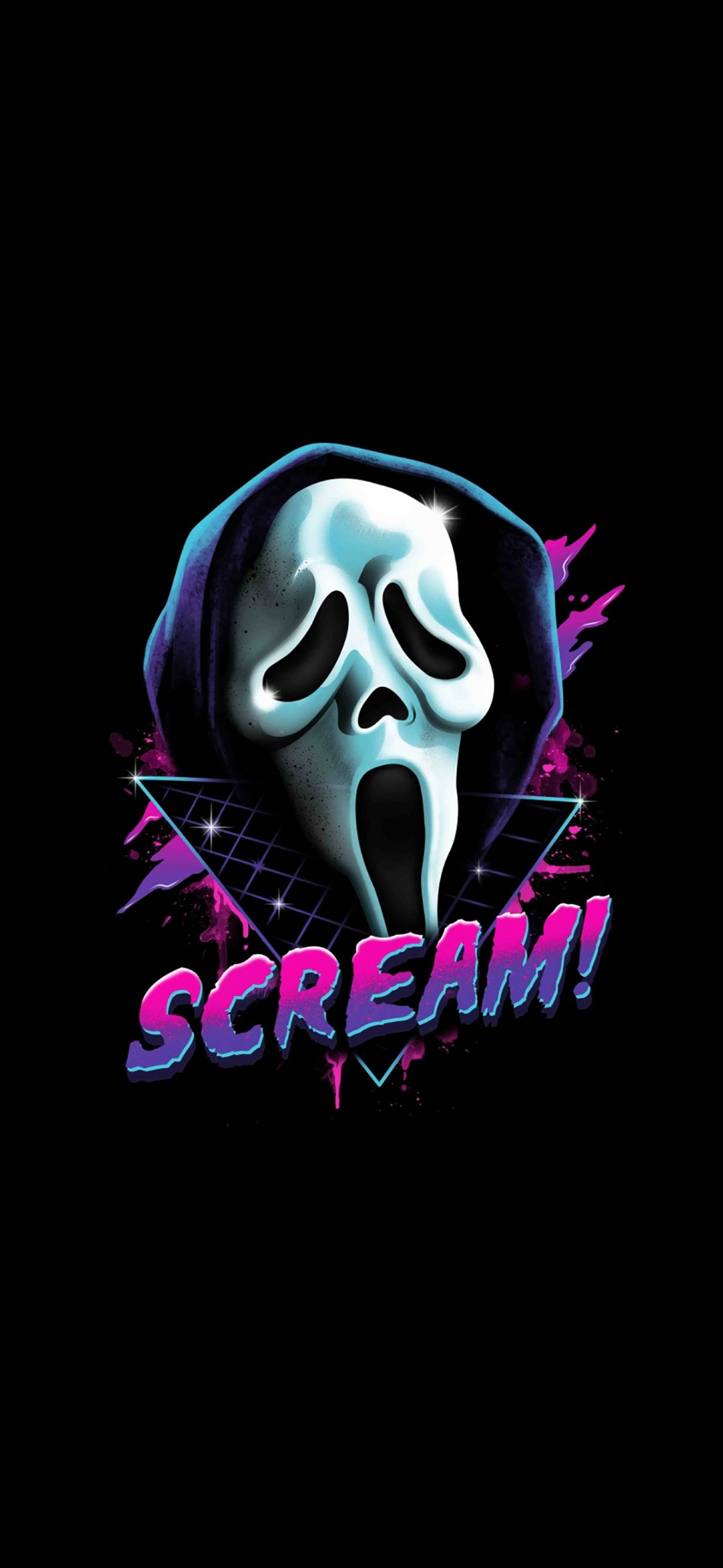 Ghostface Screem Retro Kuns Muurpapier