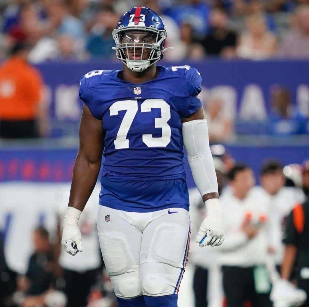 Giants-offensiewe Skoonloper Evan Neal Muurpapier