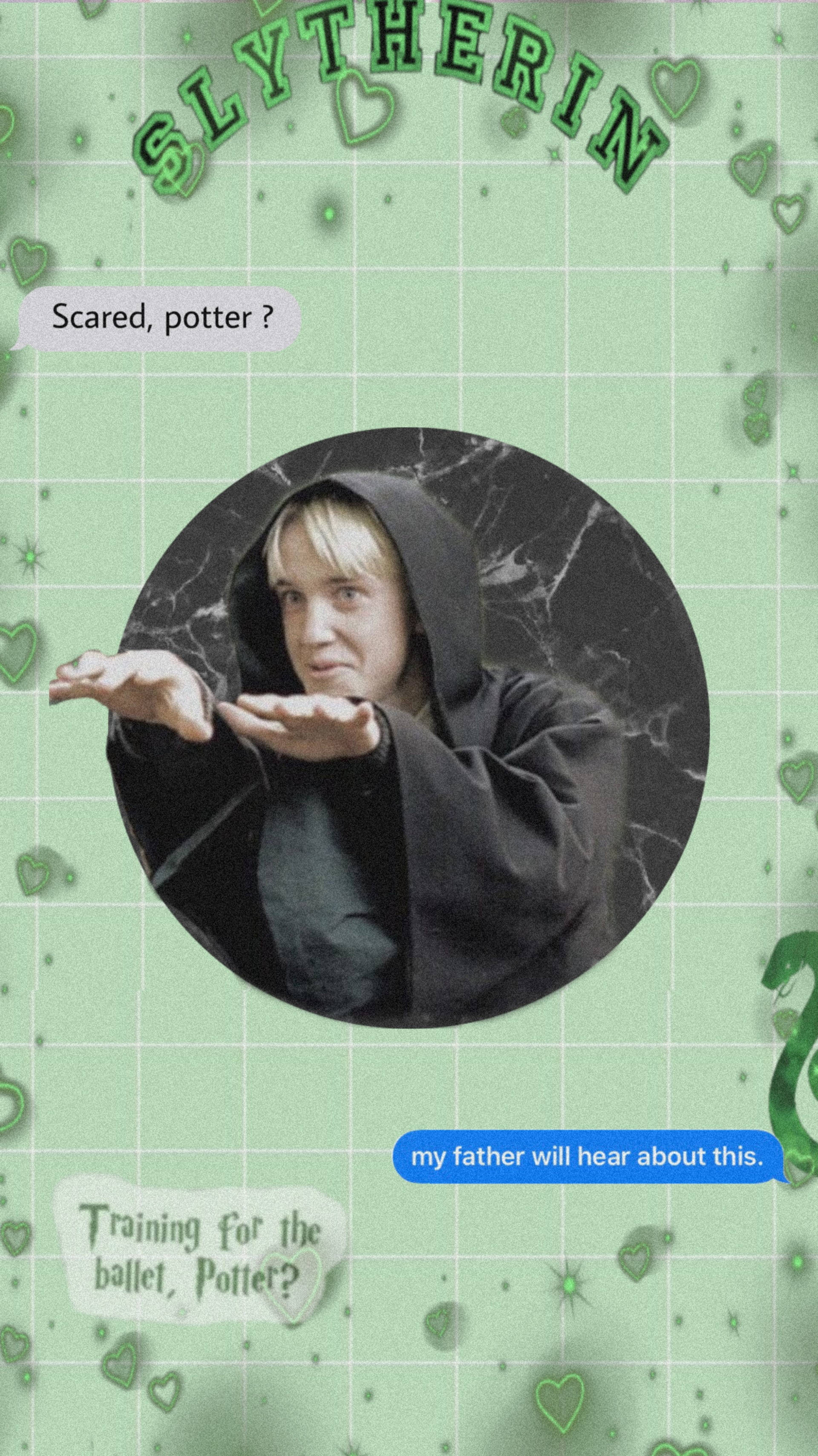 Gingham-estetiese Draco Malfoy Muurpapier