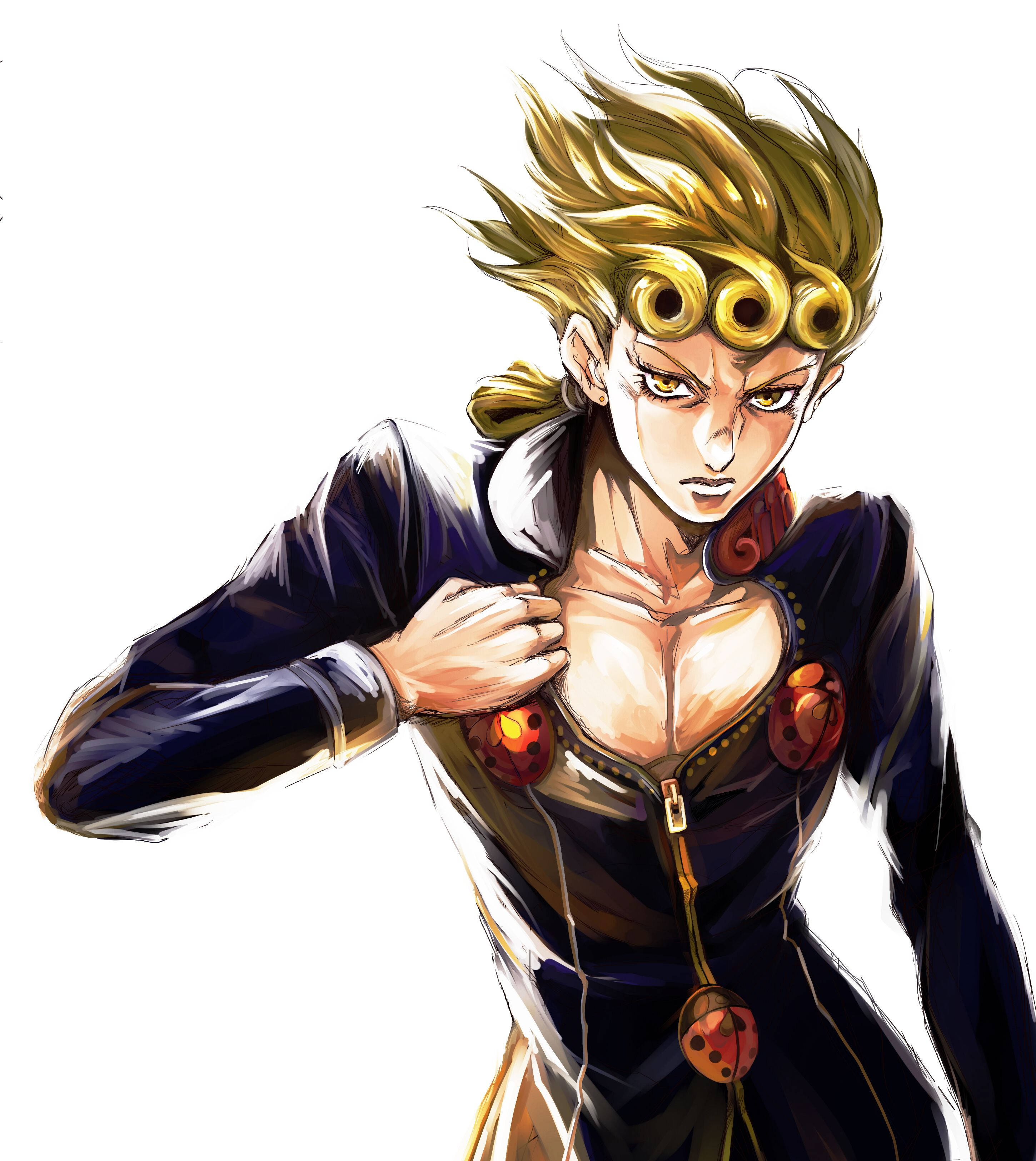 Giorno Giovanna, die protagonis van die gewilde manga- en anime-reeks JoJo's Bizarre Adventure. Muurpapier