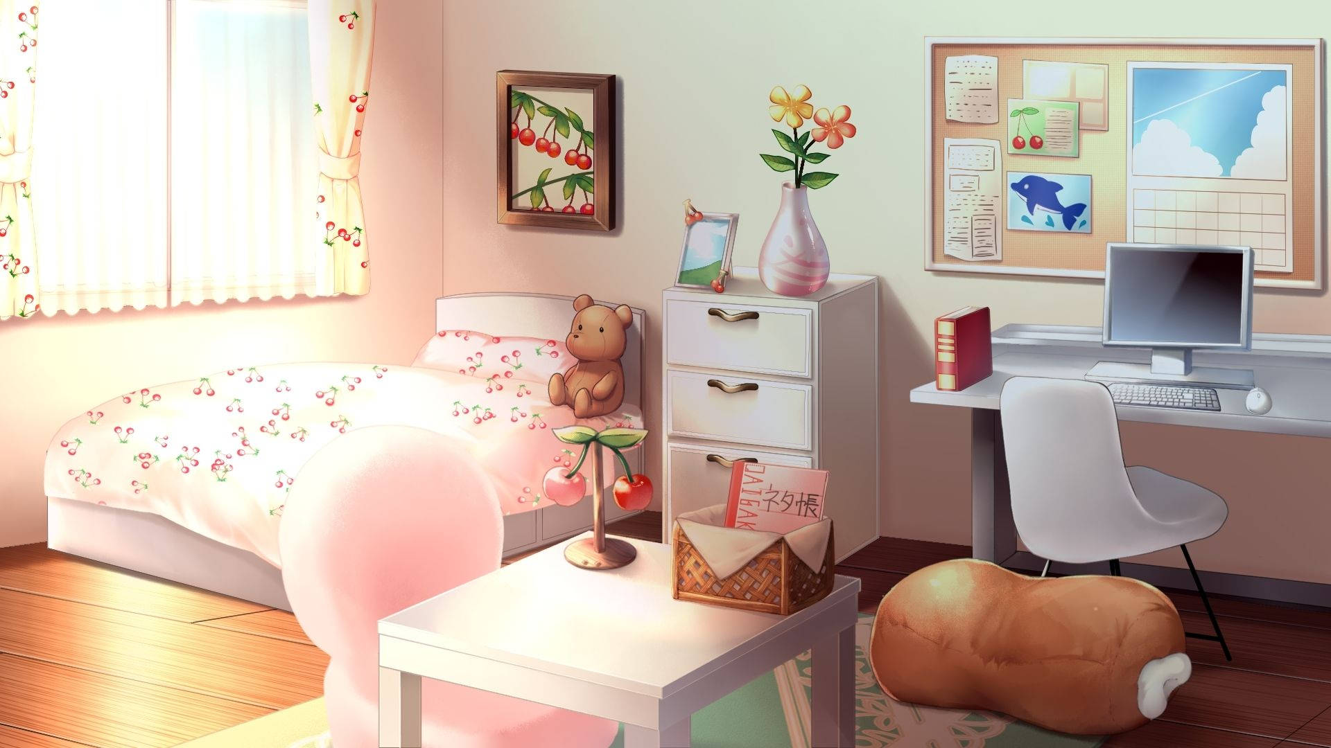 Girly Anime Kamer Muurpapier