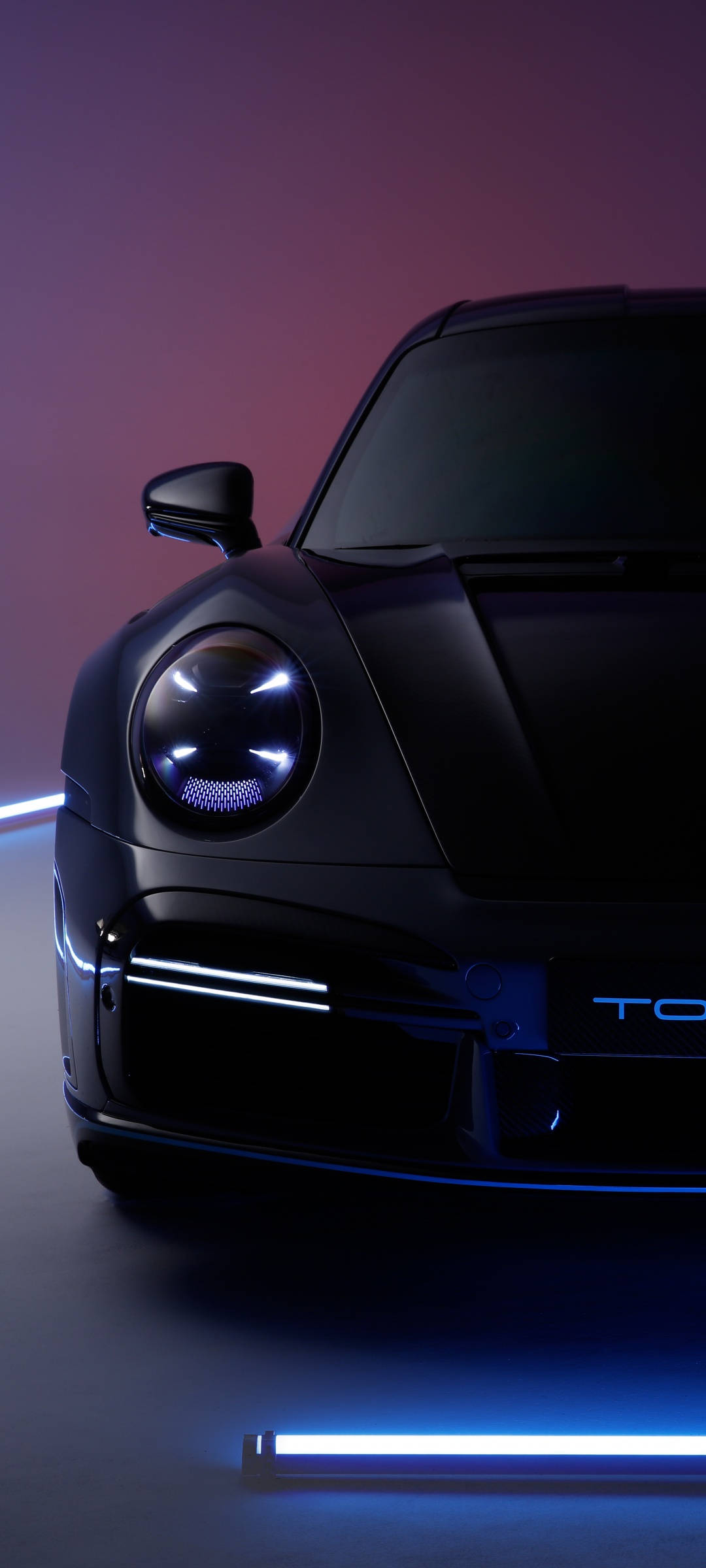 Gladde Swart Porsche 911 Muurpapier