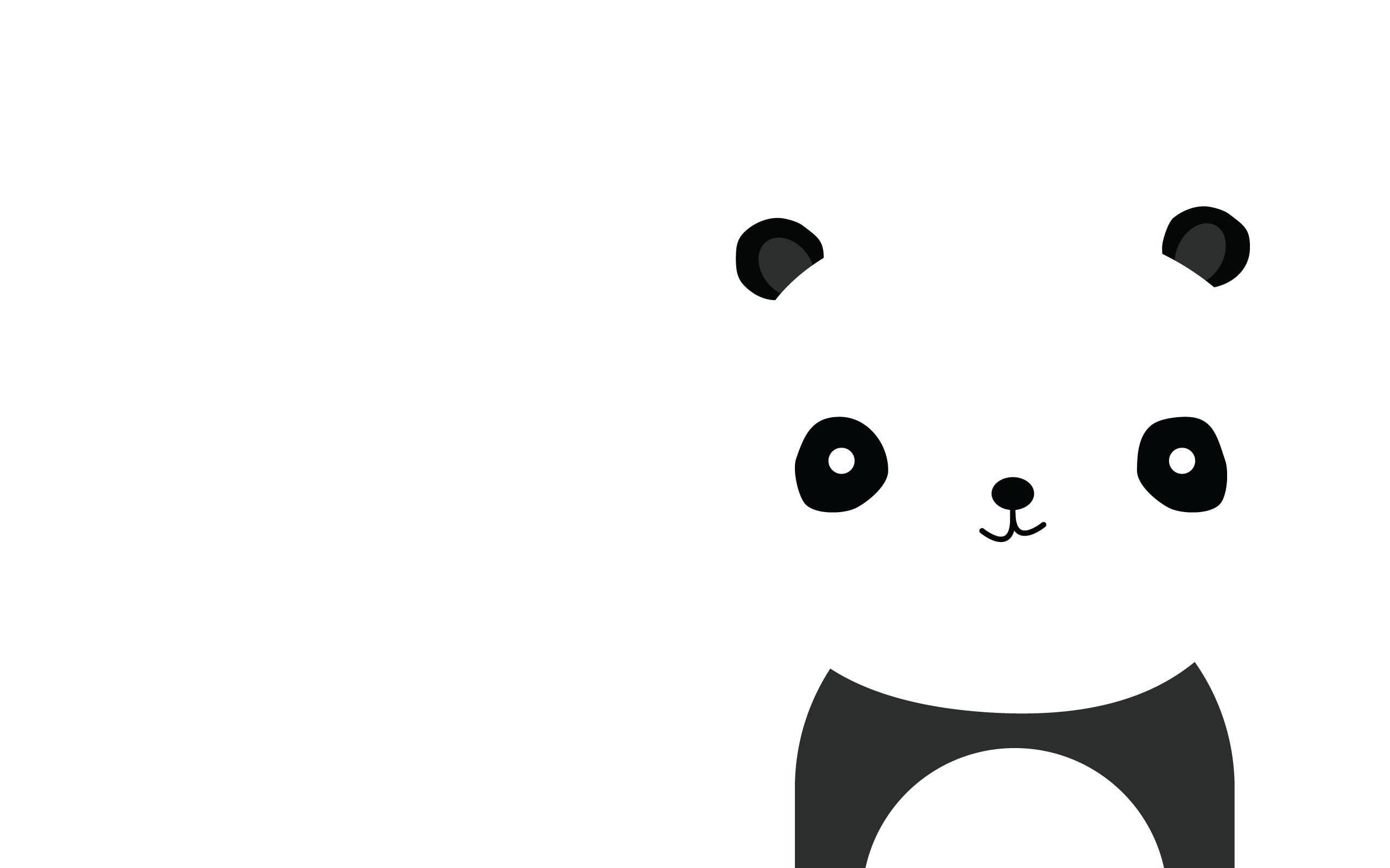 Gladde Wit Panda wat Lag Muurpapier