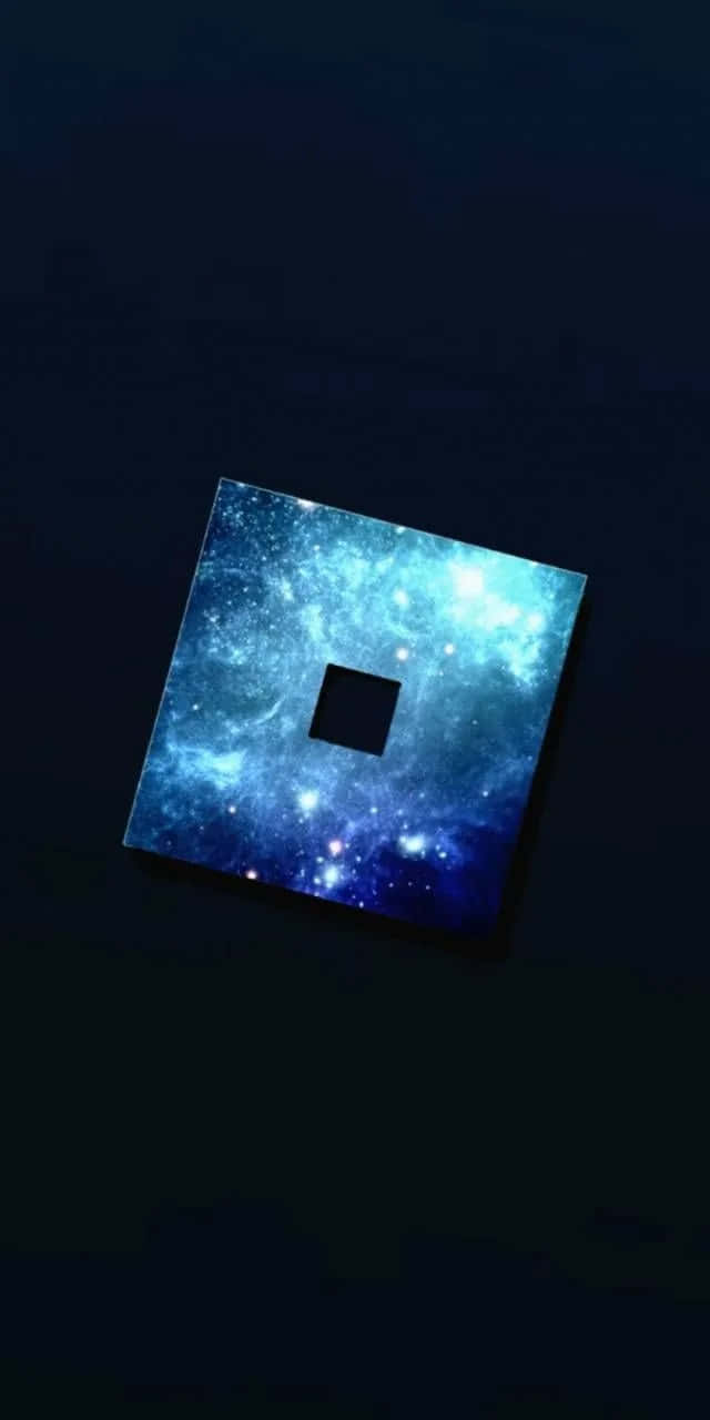 Glansende Blou Roblox-logo Muurpapier