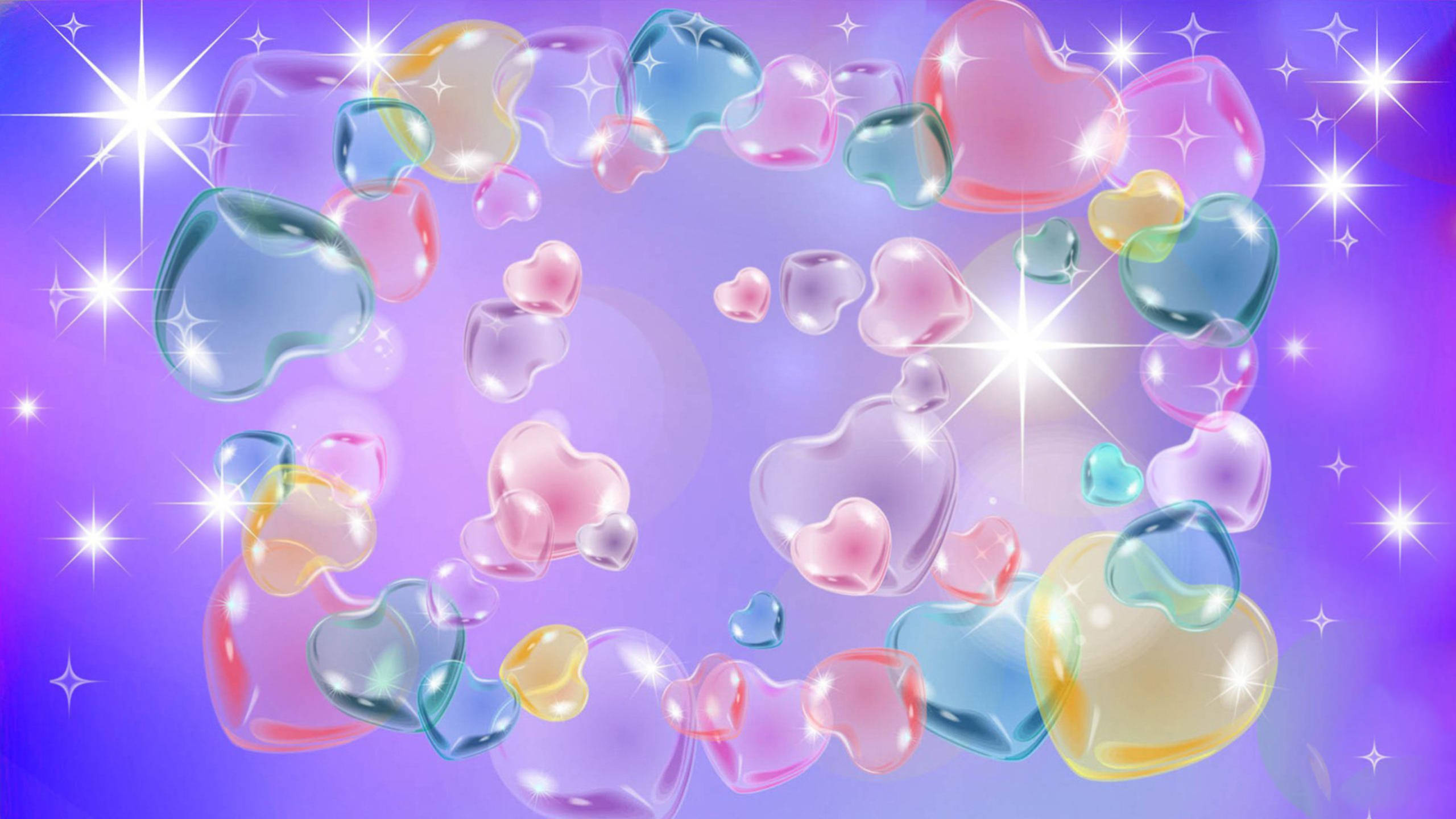 Glansende Hart Oulike Pastelkleure Muurpapier