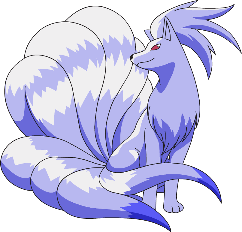 Glansende Ninetales Kunswerk Muurpapier