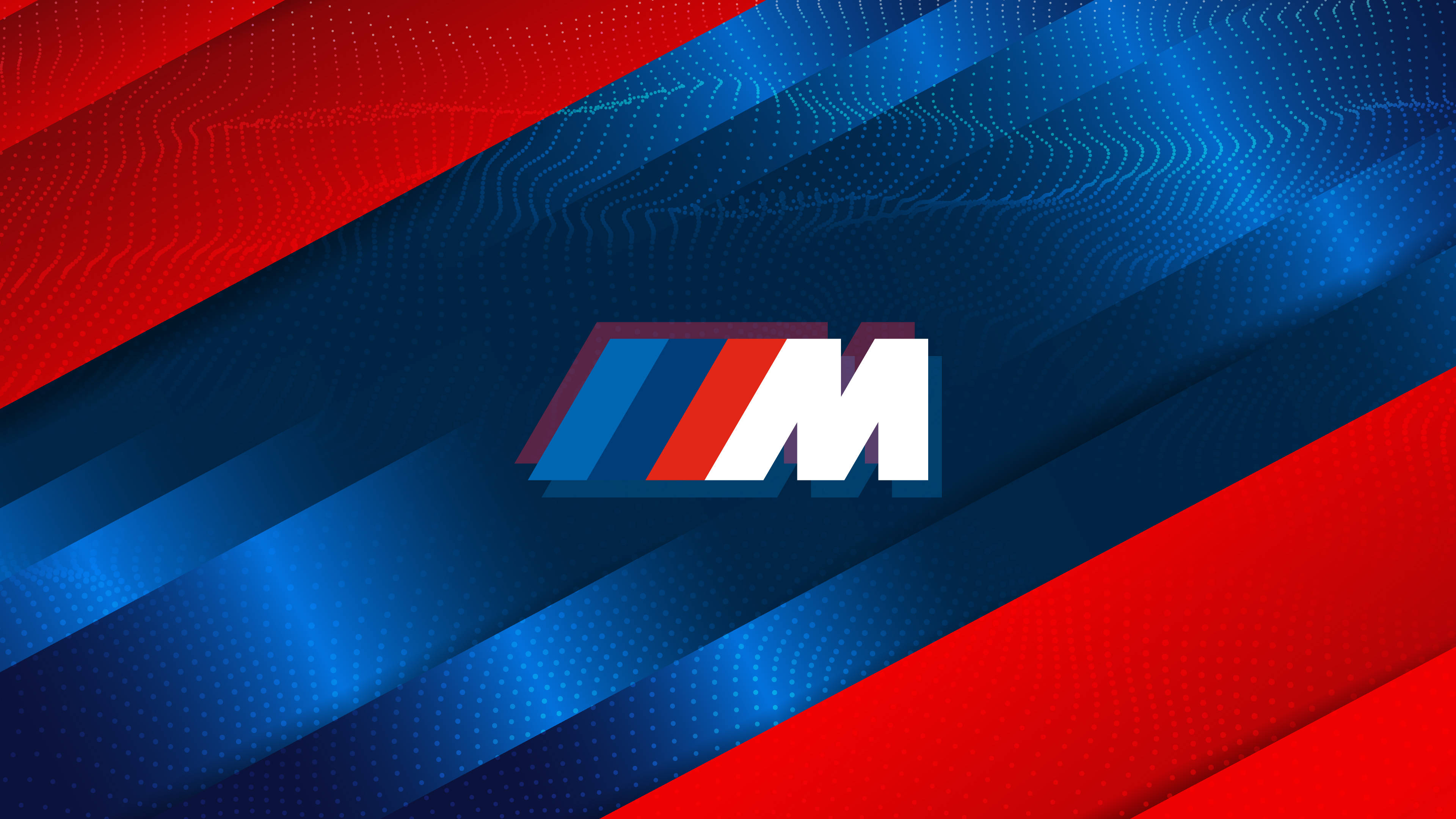 Glansende Rooi Blou BMW M-logo Muurpapier