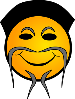 Glimlagende Emoji met Baardjie-grafika Muurpapier