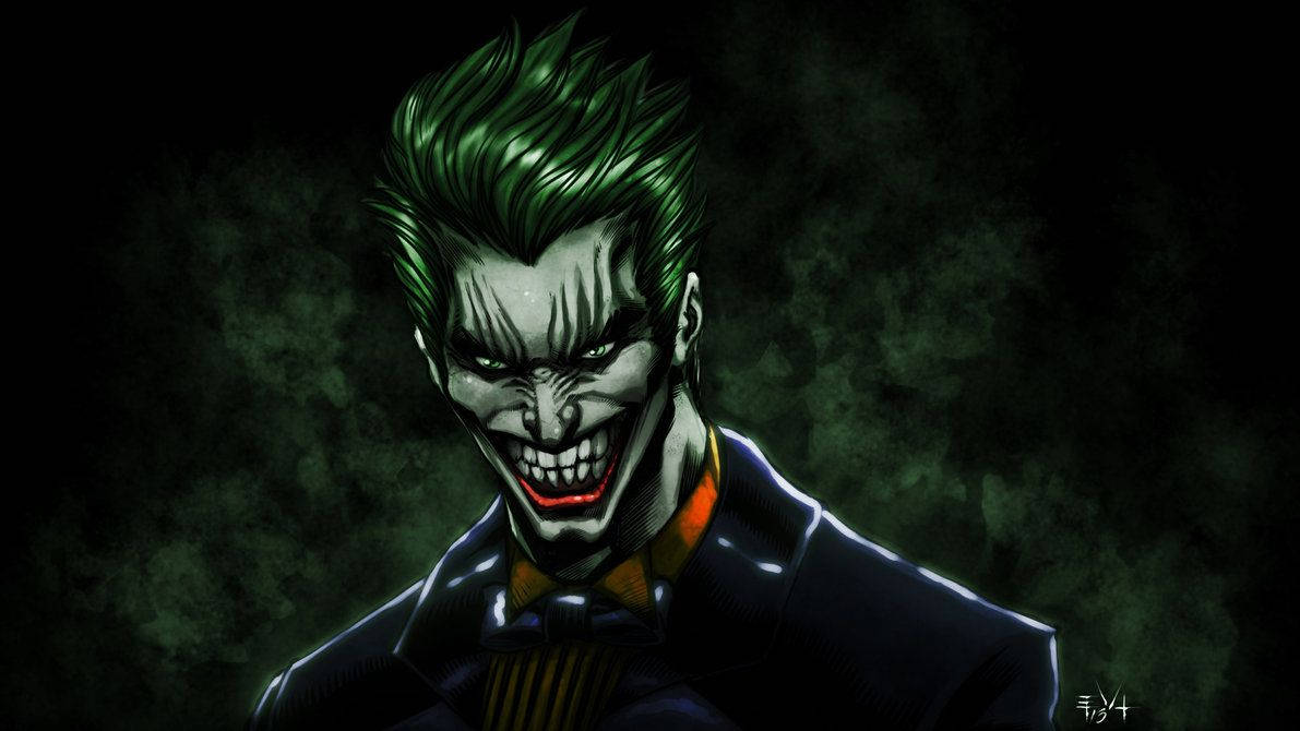 Glimlaggende Joker Digitale Kuns Muurpapier