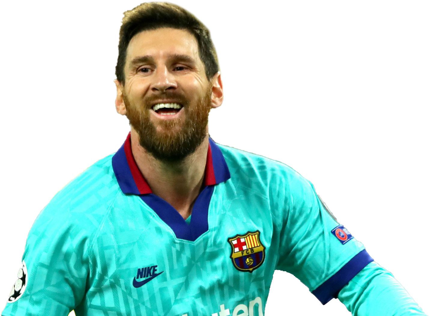 Glimlaggende Sokkerster Messi Muurpapier