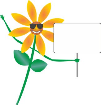 Glimlaggende Sonneblom-strokiesfiguur wat Bord Vashou Muurpapier