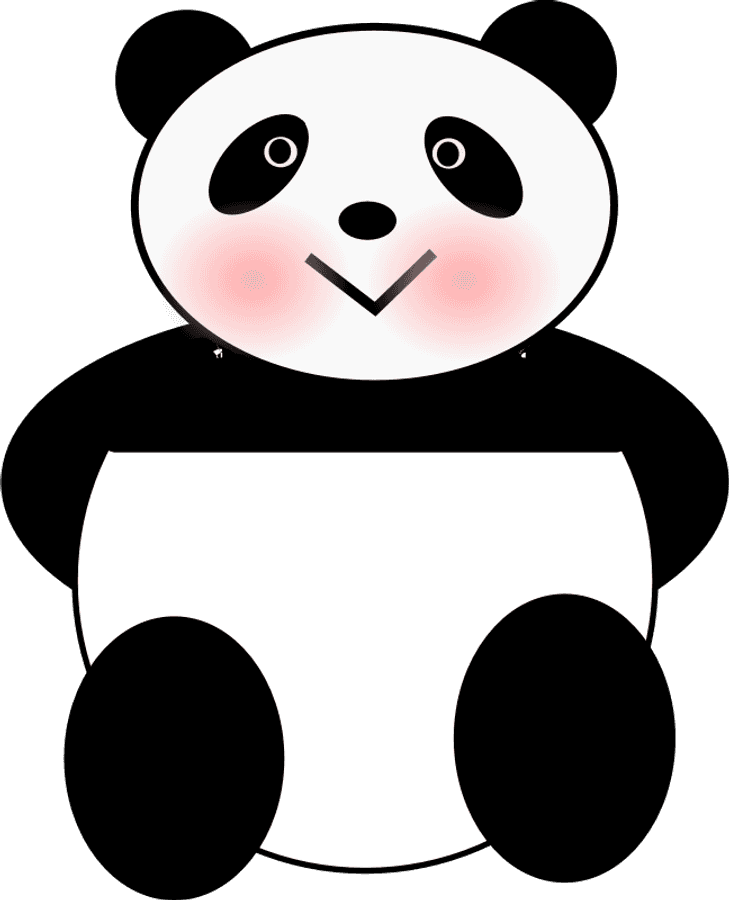 Glimlaggende Spotprentpanda-grafika Muurpapier