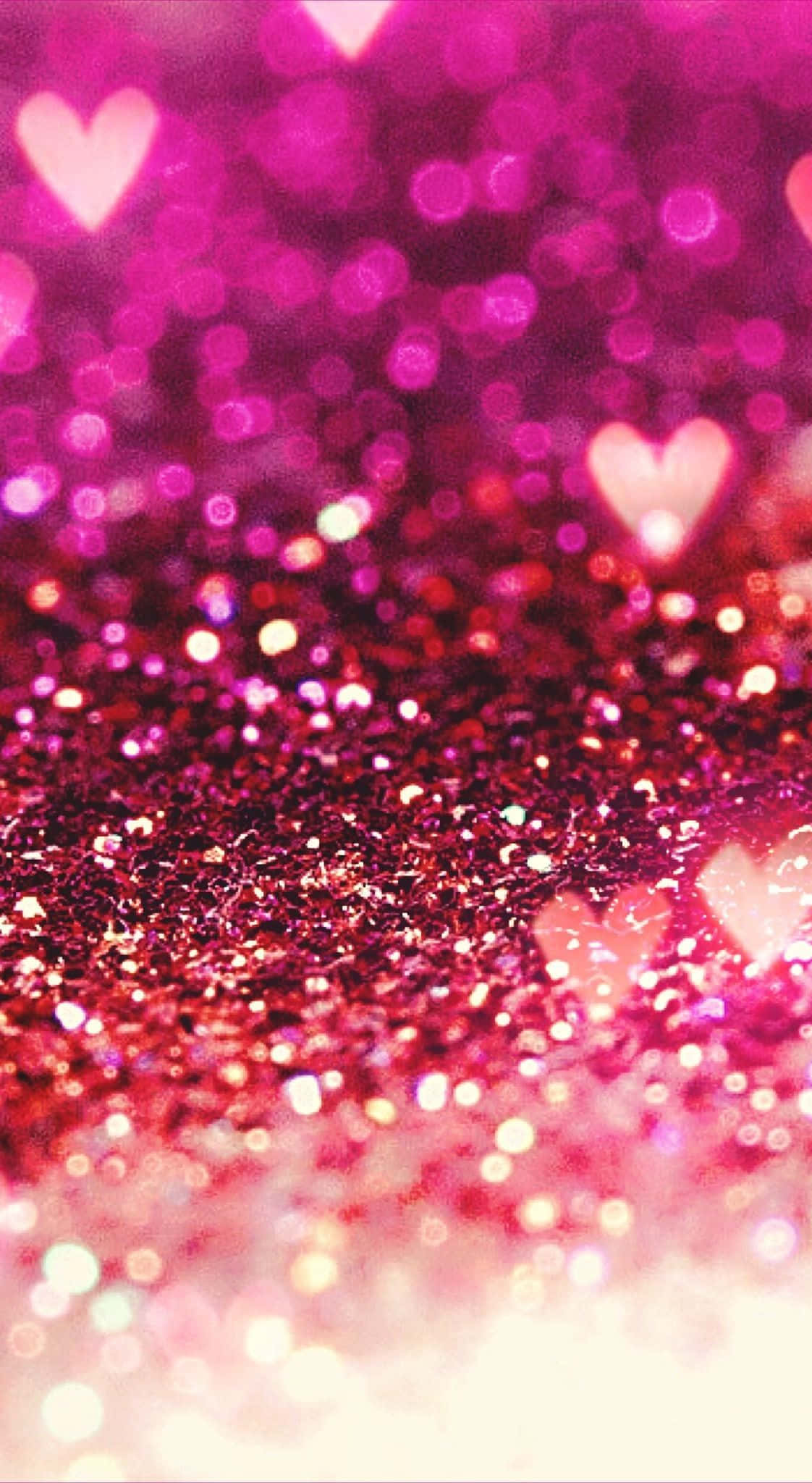 Glitter Pienk Harte Bokeh Ontwerp Muurpapier