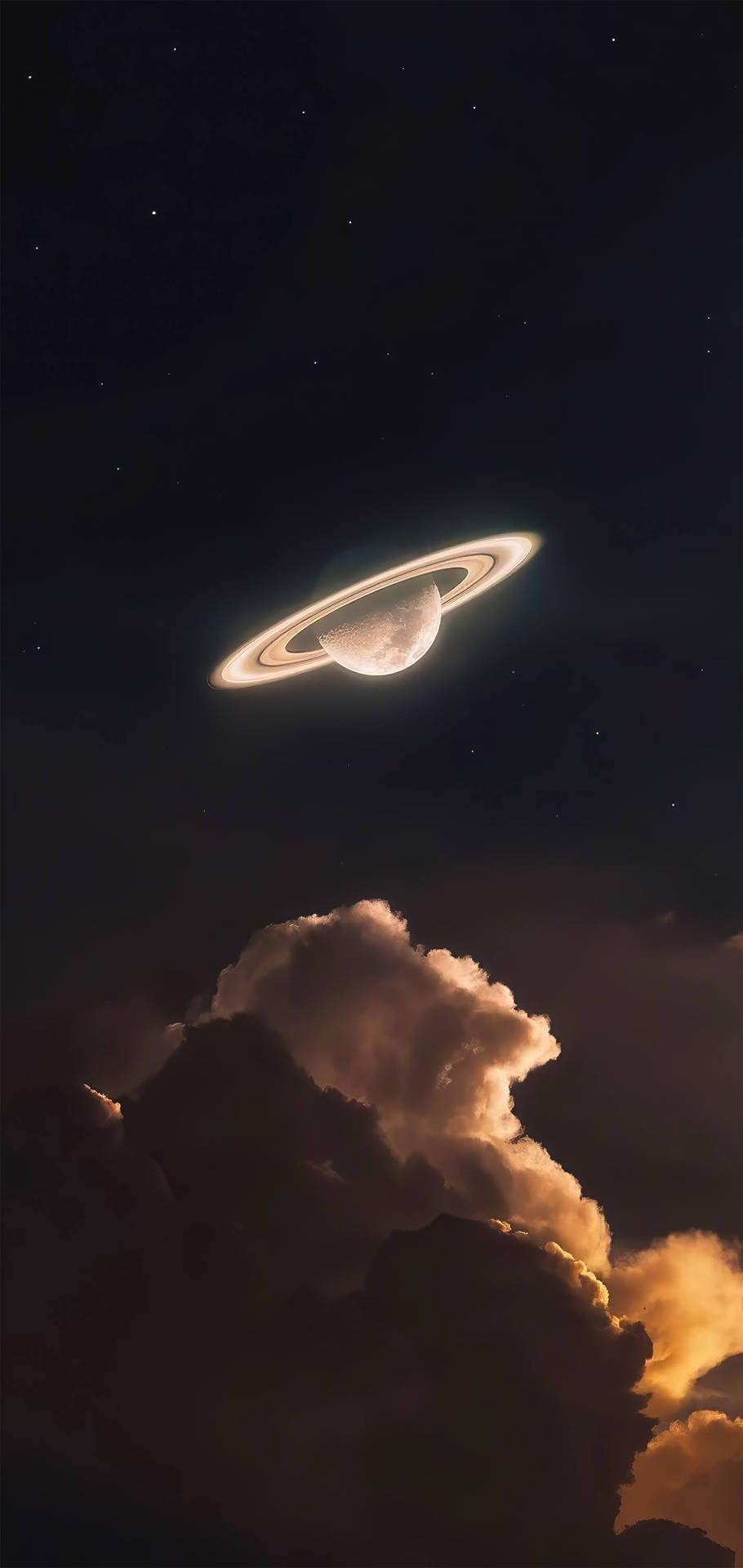 Gloeiende Saturnus 4K — 4K ruimte GIF Muurpapier