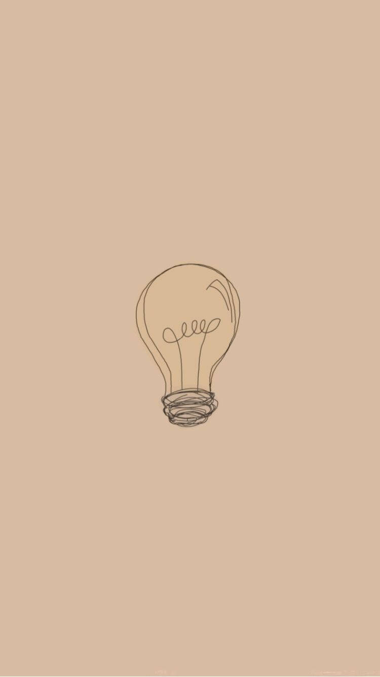 Gloeilamp Beige Estetika Muurpapier