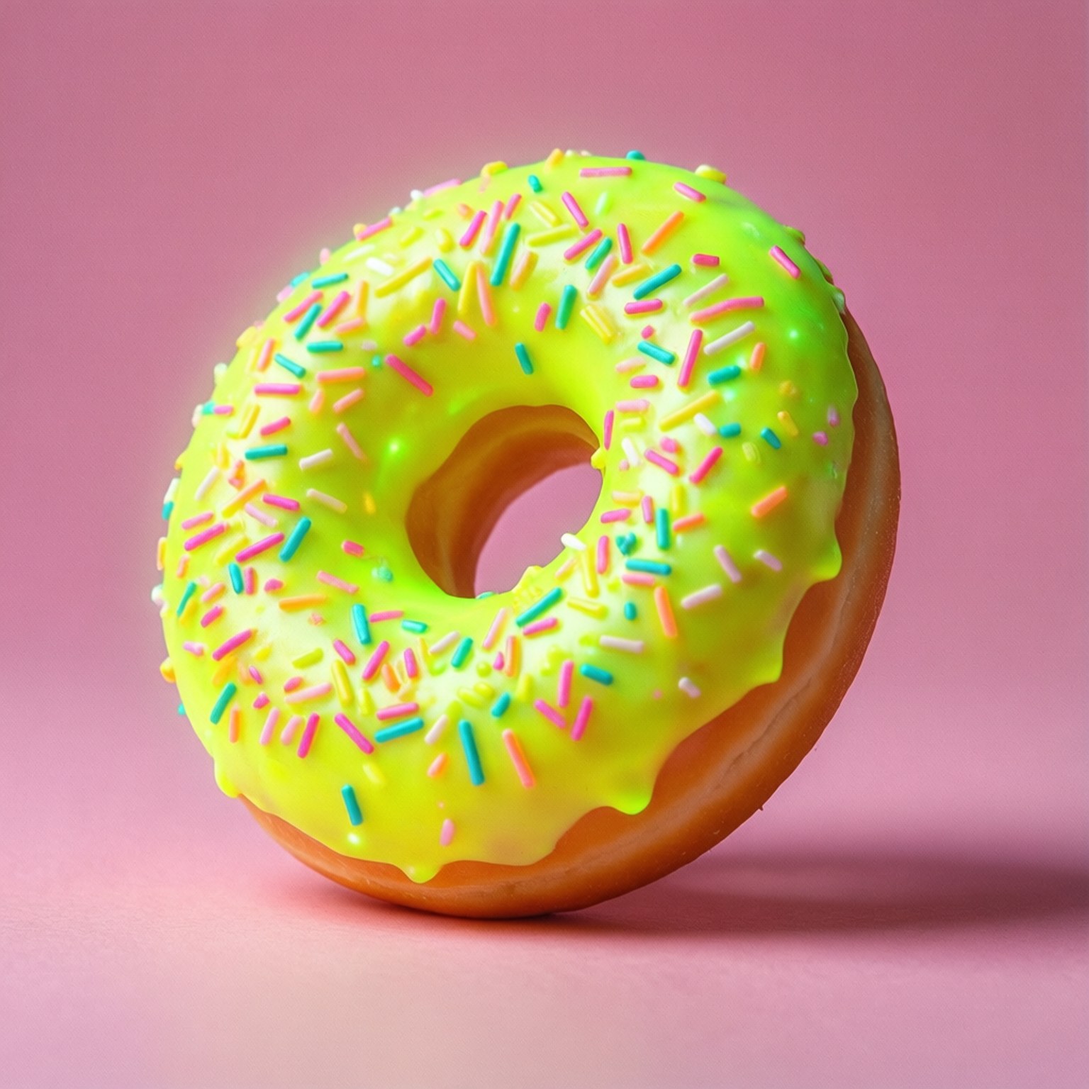 Glowende Neon Donuts Muurpapier