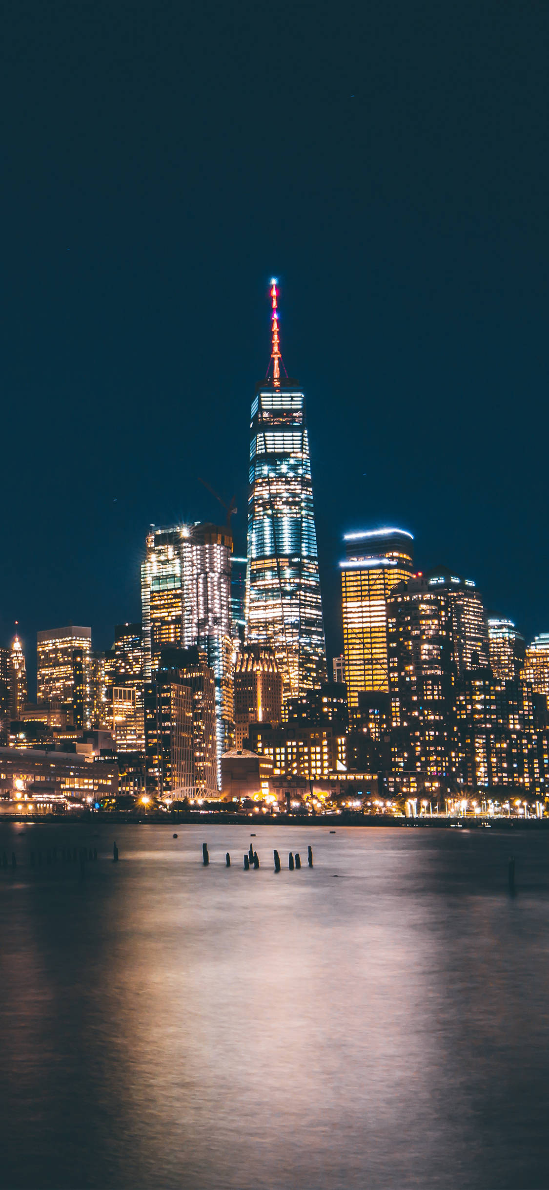 Glowende Stad New York iPhone Muurpapier