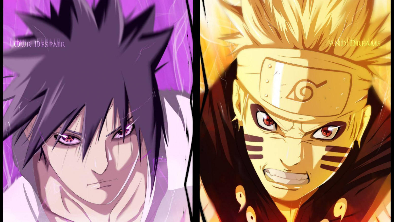 God-modus Naruto en Sasuke Muurpapier