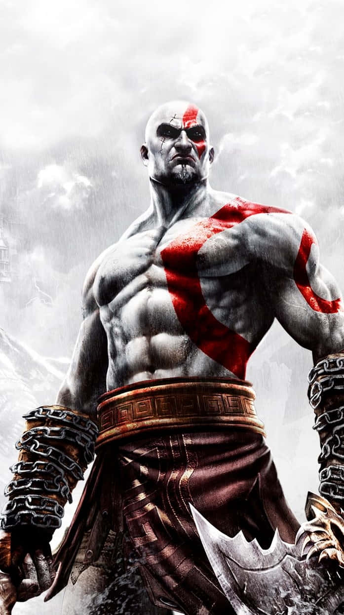 God Of War III Kratos Wit Estetika Muurpapier