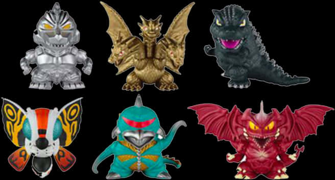 Godzilla en Kaiju Figurineversameling Muurpapier