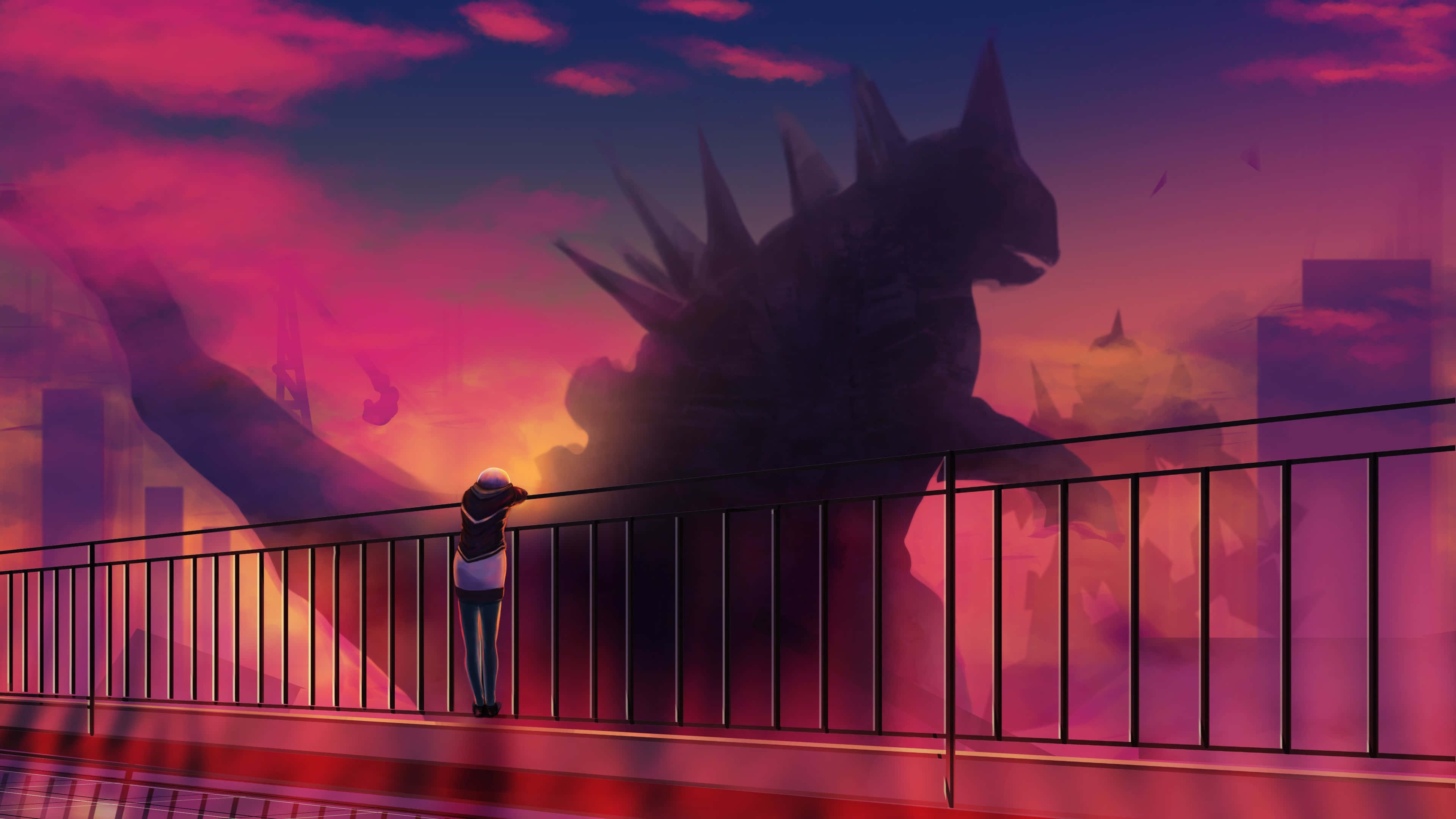 Godzilla, Godzilla teen Kaiju, Godzilla teen Kaiju, Godzilla teen Kaiju Muurpapier