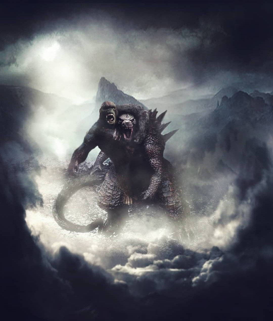 "Godzilla & Kong in 'n Epiese Tweekamp" Muurpapier