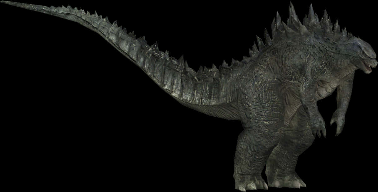Godzilla Silhouet Teen Swart Muurpapier