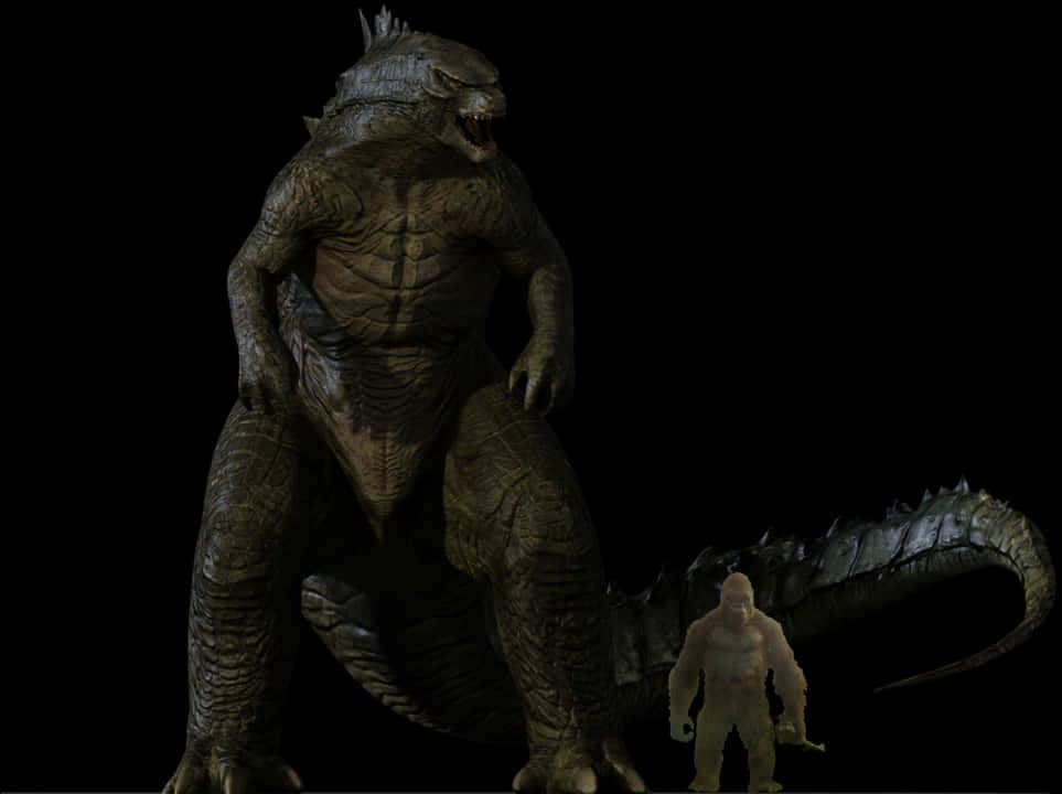 Godzilla: Skaalvergelyking Muurpapier